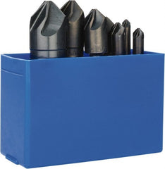 M.A. Ford - 7 Piece, 1/4 to 1" Head Diam, 90° Included Angle, Single End Countersink Set - Americas Industrial Supply