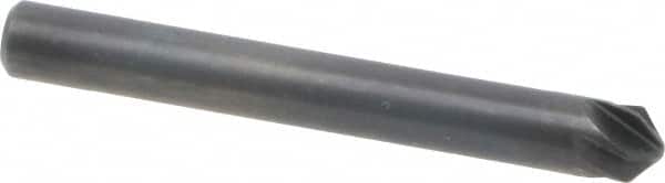 M.A. Ford - 3/16" Head Diam, 3/16" Shank Diam, 6 Flute 100° High Speed Steel Countersink - Bright Finish, 1-1/2" OAL, 0.04" Nose Diam, Single End, Straight Shank, Right Hand Cut - Americas Industrial Supply