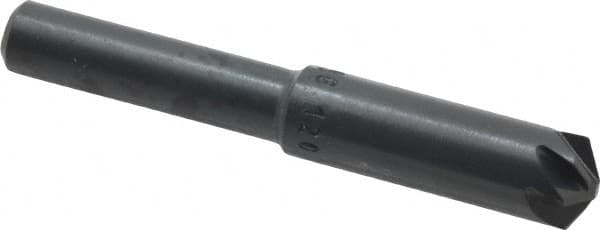 M.A. Ford - 5/16" Head Diam, 1/4" Shank Diam, 6 Flute 120° High Speed Steel Countersink - Bright Finish, 2" OAL, 0.08" Nose Diam, Single End, Straight Shank, Right Hand Cut - Americas Industrial Supply