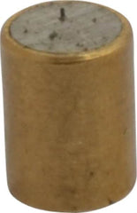 Mag-Mate - 3/16" Diam x 1/4" High, 0.02 Lb Average & 0.05 Lb Max Pull Force, Brass Alnico Shielded Magnet - 800°F Max Operating Temp, 0.018" Wall Thickness - Americas Industrial Supply