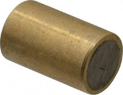 Mag-Mate - 5/16" Diam x 1/2" High, 0.18 Lb Average & 0.35 Lb Max Pull Force, Brass Alnico Shielded Magnet - 800°F Max Operating Temp, 0.032" Wall Thickness - Americas Industrial Supply