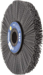 Osborn - 8" OD, 1-1/4" Arbor Hole, Crimped Nylon Wheel Brush - 1" Face Width, 2-1/4" Trim Length, 0.04" Filament Diam, 3,600 RPM - Americas Industrial Supply