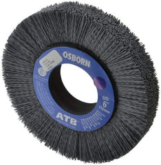 Osborn - 6" OD, 2" Arbor Hole, Crimped Nylon Wheel Brush - 1" Face Width, 1-1/4" Trim Length, 0.022" Filament Diam, 3,600 RPM - Americas Industrial Supply