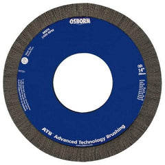 Osborn - 12" OD, 5-1/4" Arbor Hole, Crimped Nylon Wheel Brush - 1" Face Width, 1-1/4" Trim Length, 0.022" Filament Diam, 1,800 RPM - Americas Industrial Supply