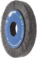 Osborn - 8" OD, 2" Arbor Hole, Crimped Nylon Wheel Brush - 1" Face Width, 1-1/4" Trim Length, 0.035" Filament Diam, 3,600 RPM - Americas Industrial Supply