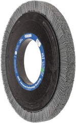 Osborn - 14" OD, 5-1/4" Arbor Hole, Crimped Nylon Wheel Brush - 1" Face Width, 1-1/4" Trim Length, 0.035" Filament Diam, 1,800 RPM - Americas Industrial Supply