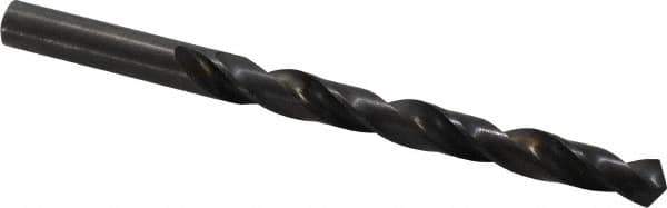 Hertel - 8.6mm 118° High Speed Steel Jobber Drill - Oxide Finish, Right Hand Cut, Spiral Flute, Straight Shank, 121mm OAL, Standard Point - Americas Industrial Supply