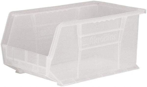 Akro-Mils - 60 Lb. Load Capacity, 14-3/4" Deep, Clear Polymer Hopper Stacking Bin - 7" High x 8-1/4" Wide x 14-3/4" Long - Americas Industrial Supply