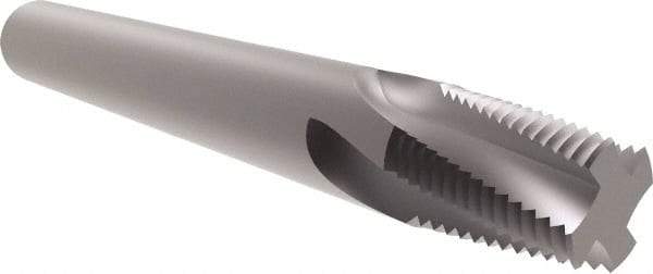Allied Machine and Engineering - 1-11 BSPT, 0.62" Cutting Diam, 4 Flute, Solid Carbide Helical Flute Thread Mill - Internal/External Thread, 1.546" LOC, 4" OAL, 5/8" Shank Diam - Americas Industrial Supply