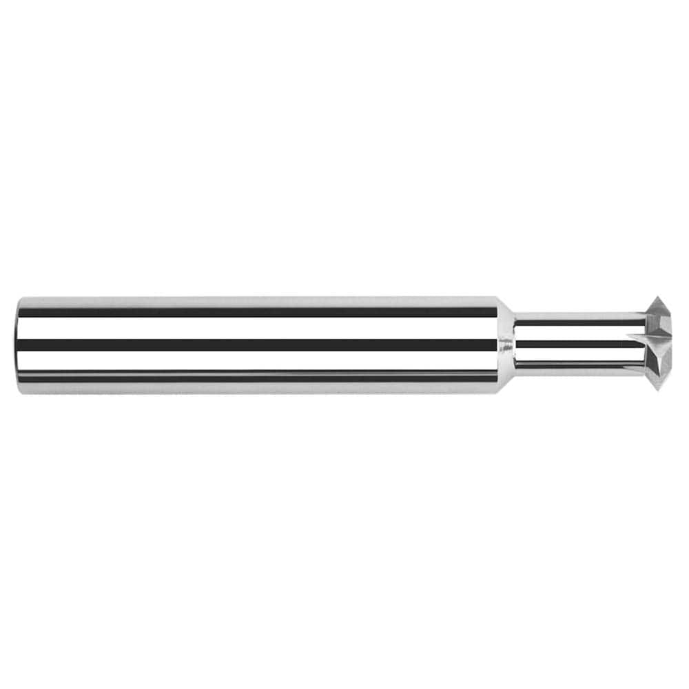 Harvey Tool - 1/4° 1/4" Cut Diam, 0.072" Cut Width, 1/4" Shank, Solid Carbide Double-Angle Cutter - Exact Industrial Supply