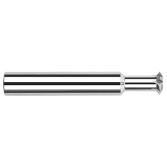 Harvey Tool - 1/4° 1/4" Cut Diam, 0.058" Cut Width, 1/4" Shank, Solid Carbide Double-Angle Cutter - Exact Industrial Supply