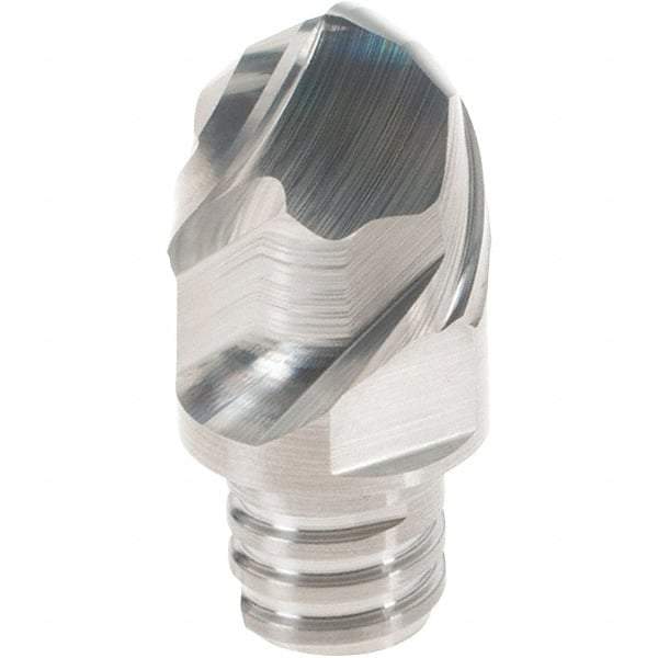 Iscar - MM EBAT08 IC08 Grade Carbide Ball Nose Milling Tip Insert - Uncoated, 2 Flutes, 12mm Cut Diam, 9mm Depth of Cut, 16.5mm Extension, 0.235" Cnr Rad, 45° Helix Angle - Americas Industrial Supply