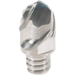 Iscar - MM EBAT08 IC08 Grade Carbide Ball Nose Milling Tip Insert - Uncoated, 2 Flutes, 12mm Cut Diam, 9mm Depth of Cut, 16.5mm Extension, 0.235" Cnr Rad, 45° Helix Angle - Americas Industrial Supply