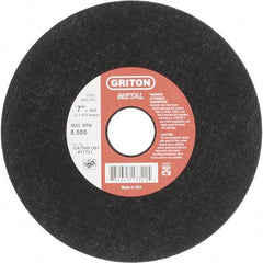 Made in USA - 7" 60 Grit Aluminum Oxide Cutoff Wheel - 0.06" Thick, 1-1/4" Arbor, 8,732 Max RPM, Use with Stationary Tools - Americas Industrial Supply