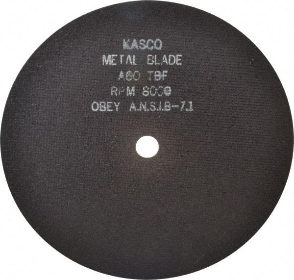 Made in USA - 8" 60 Grit Aluminum Oxide Cutoff Wheel - 1/32" Thick, 5/8" Arbor, 8,000 Max RPM, Use with Stationary Tools - Americas Industrial Supply