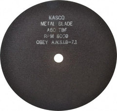 Made in USA - 8" 60 Grit Aluminum Oxide Cutoff Wheel - 1/32" Thick, 5/8" Arbor, 8,000 Max RPM, Use with Stationary Tools - Americas Industrial Supply