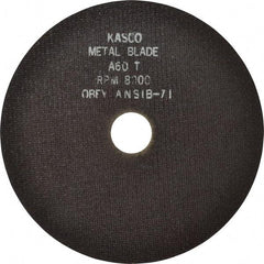 Made in USA - 8" 60 Grit Aluminum Oxide Cutoff Wheel - 1/32" Thick, 1-1/4" Arbor, 8,000 Max RPM, Use with Stationary Tools - Americas Industrial Supply