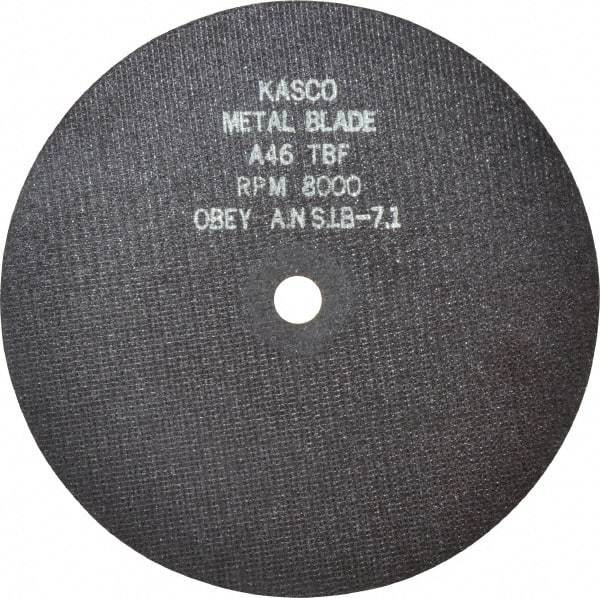 Made in USA - 8" 46 Grit Aluminum Oxide Cutoff Wheel - 1/16" Thick, 5/8" Arbor, 8,000 Max RPM, Use with Stationary Tools - Americas Industrial Supply