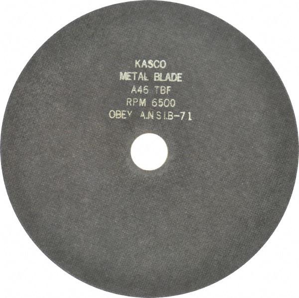 Made in USA - 10" 46 Grit Aluminum Oxide Cutoff Wheel - 1/16" Thick, 1-1/4" Arbor, 6,500 Max RPM, Use with Chop Saws - Americas Industrial Supply