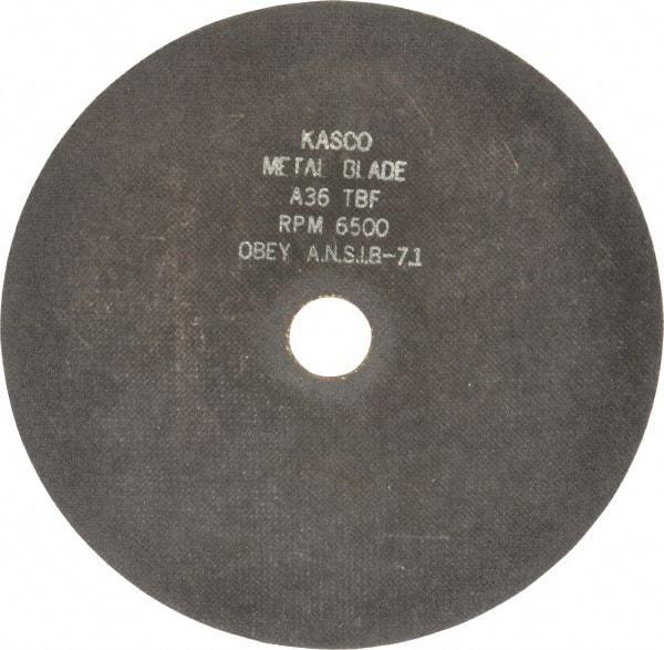 Made in USA - 10" 36 Grit Aluminum Oxide Cutoff Wheel - 3/32" Thick, 1-1/4" Arbor, 6,500 Max RPM, Use with Chop Saws - Americas Industrial Supply