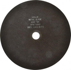 Made in USA - 12" 36 Grit Aluminum Oxide Cutoff Wheel - 1/16" Thick, 1-1/4" Arbor, 5,095 Max RPM, Use with Chop Saws - Americas Industrial Supply