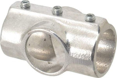 Hollaender - 1-1/4" Pipe, Cross-E, Aluminum Alloy Cross Pipe Rail Fitting - Bright Finish - Americas Industrial Supply