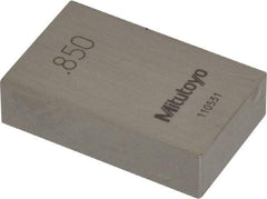 Mitutoyo - 0.85" Rectangular Steel Gage Block - Accuracy Grade AS-1, Includes Certificate of Inspection - Americas Industrial Supply