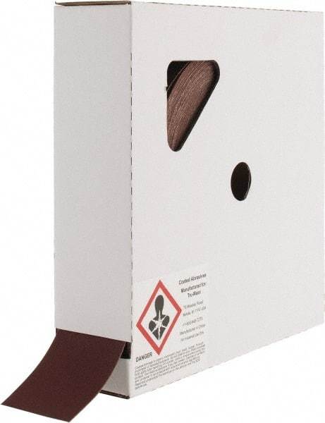 Tru-Maxx - 2" x 50 Yd 220 Grit Aluminum Oxide Cloth Roll - Very Fine Grade, J Weighted Backing - Americas Industrial Supply