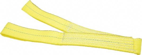 Lift-All - 3' Long x 2" Wide, 2,400 Lb Vertical Capacity, 1 Ply, Nylon Web Sling - 1,900 Lb Choker Capacity, Yellow - Americas Industrial Supply