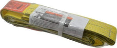 Lift-All - 7' Long x 2" Wide, 2,400 Lb Vertical Capacity, 1 Ply, Nylon Web Sling - 1,900 Lb Choker Capacity, Yellow - Americas Industrial Supply