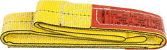 Lift-All - 3' Long x 2" Wide, 4,800 Lb Vertical Capacity, 2 Ply, Nylon Web Sling - 3,800 Lb Choker Capacity, Yellow - Americas Industrial Supply