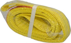 Lift-All - 4' Long x 2" Wide, 4,800 Lb Vertical Capacity, 2 Ply, Nylon Web Sling - 3,800 Lb Choker Capacity, Yellow - Americas Industrial Supply