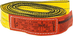 Lift-All - 8' Long x 2" Wide, 4,800 Lb Vertical Capacity, 2 Ply, Nylon Web Sling - 3,800 Lb Choker Capacity, Yellow - Americas Industrial Supply