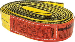 Lift-All - 12' Long x 2" Wide, 4,800 Lb Vertical Capacity, 2 Ply, Nylon Web Sling - 3,800 Lb Choker Capacity, Yellow - Americas Industrial Supply