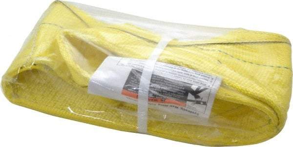 Lift-All - 3' Long x 6" Wide, 7,200 Lb Vertical Capacity, 1 Ply, Nylon Web Sling - 5,800 Lb Choker Capacity, Yellow - Americas Industrial Supply