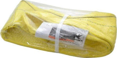 Lift-All - 3' Long x 6" Wide, 7,200 Lb Vertical Capacity, 1 Ply, Nylon Web Sling - 5,800 Lb Choker Capacity, Yellow - Americas Industrial Supply