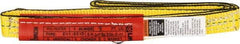 Lift-All - 3' Long x 1" Wide, 2,400 Lb Vertical Capacity, 1 Ply, Nylon Web Sling - 1,900 Lb Choker Capacity, Yellow - Americas Industrial Supply