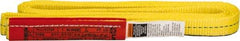 Lift-All - 6' Long x 1" Wide, 2,400 Lb Vertical Capacity, 1 Ply, Polyester Web Sling - 1,900 Lb Choker Capacity, Yellow - Americas Industrial Supply