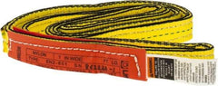 Lift-All - 7' Long x 1" Wide, 2,400 Lb Vertical Capacity, 1 Ply, Nylon Web Sling - 1,900 Lb Choker Capacity, Yellow - Americas Industrial Supply