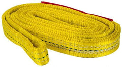 Lift-All - 5' Long x 1" Wide, 4,800 Lb Vertical Capacity, 2 Ply, Polyester Web Sling - 3,800 Lb Choker Capacity, Yellow - Americas Industrial Supply