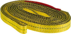Lift-All - 8' Long x 1" Wide, 4,800 Lb Vertical Capacity, 2 Ply, Nylon Web Sling - 3,800 Lb Choker Capacity, Yellow - Americas Industrial Supply