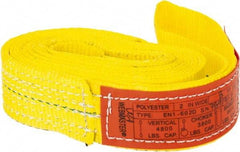 Lift-All - 8' Long x 2" Wide, 4,800 Lb Vertical Capacity, 1 Ply, Nylon Web Sling - 3,800 Lb Choker Capacity, Yellow - Americas Industrial Supply