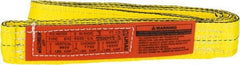 Lift-All - 3' Long x 2" Wide, 9,600 Lb Vertical Capacity, 2 Ply, Nylon Web Sling - 7,700 Lb Choker Capacity, Yellow - Americas Industrial Supply