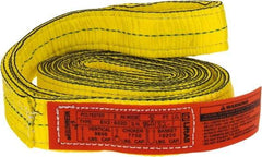 Lift-All - 8' Long x 2" Wide, 9,600 Lb Vertical Capacity, 2 Ply, Nylon Web Sling - 7,700 Lb Choker Capacity, Yellow - Americas Industrial Supply