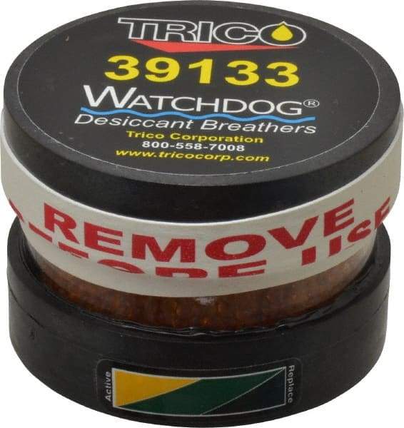 Trico - 1/2 Thread, 3-1/4" Diam, 2" High, 10 CFM Air Flow, ABS Plastic and Impact Modified Acrylic Dessicant Breather - -28.89 to 93.33°C, FNPT - Americas Industrial Supply