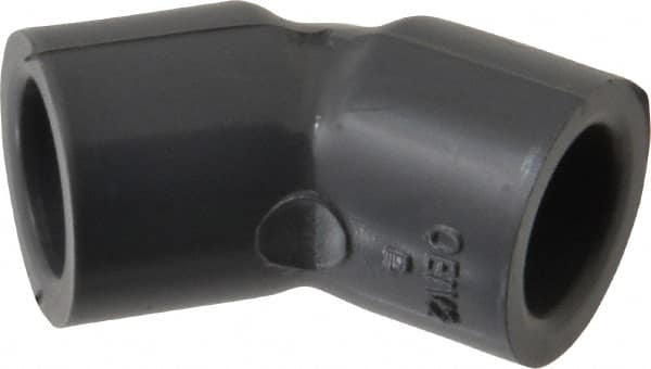 Value Collection - 1/4" PVC Plastic Pipe 45° Elbow - Schedule 80, Slip End Connections - Americas Industrial Supply