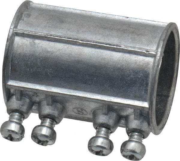 Thomas & Betts - 1-1/4" Trade, Die Cast Zinc Set Screw EMT Conduit Coupling - Noninsulated - Americas Industrial Supply