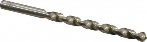 Interstate - Letter G 140° High Speed Steel Jobber Drill - Bright Finish, Right Hand Cut, Spiral Flute, Straight Shank, 4-1/8" OAL, Standard Point - Americas Industrial Supply