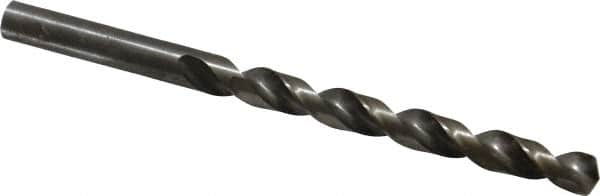Interstate - Letter K 140° High Speed Steel Jobber Drill - Bright Finish, Right Hand Cut, Spiral Flute, Straight Shank, 4-1/4" OAL, Standard Point - Americas Industrial Supply