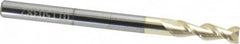 Accupro - 3/16", 5/8" LOC, 3/16" Shank Diam, 2-1/2" OAL, 2 Flute, Solid Carbide Square End Mill - Single End, ZrN Finish, Spiral Flute, 45° Helix, Centercutting, Right Hand Cut, Right Hand Flute - Americas Industrial Supply